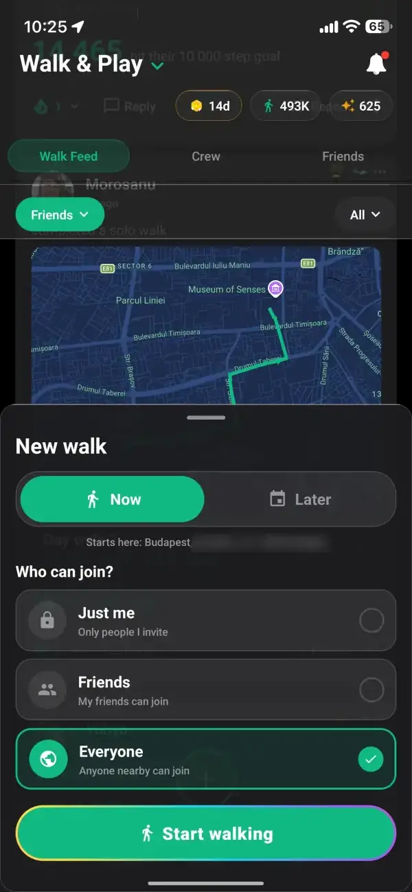 Walk Now or Later, Decide Who Joins