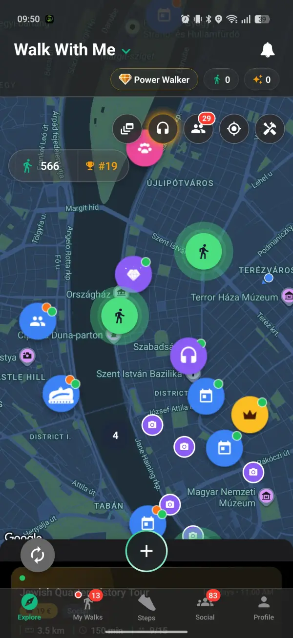 The live map of walks near you