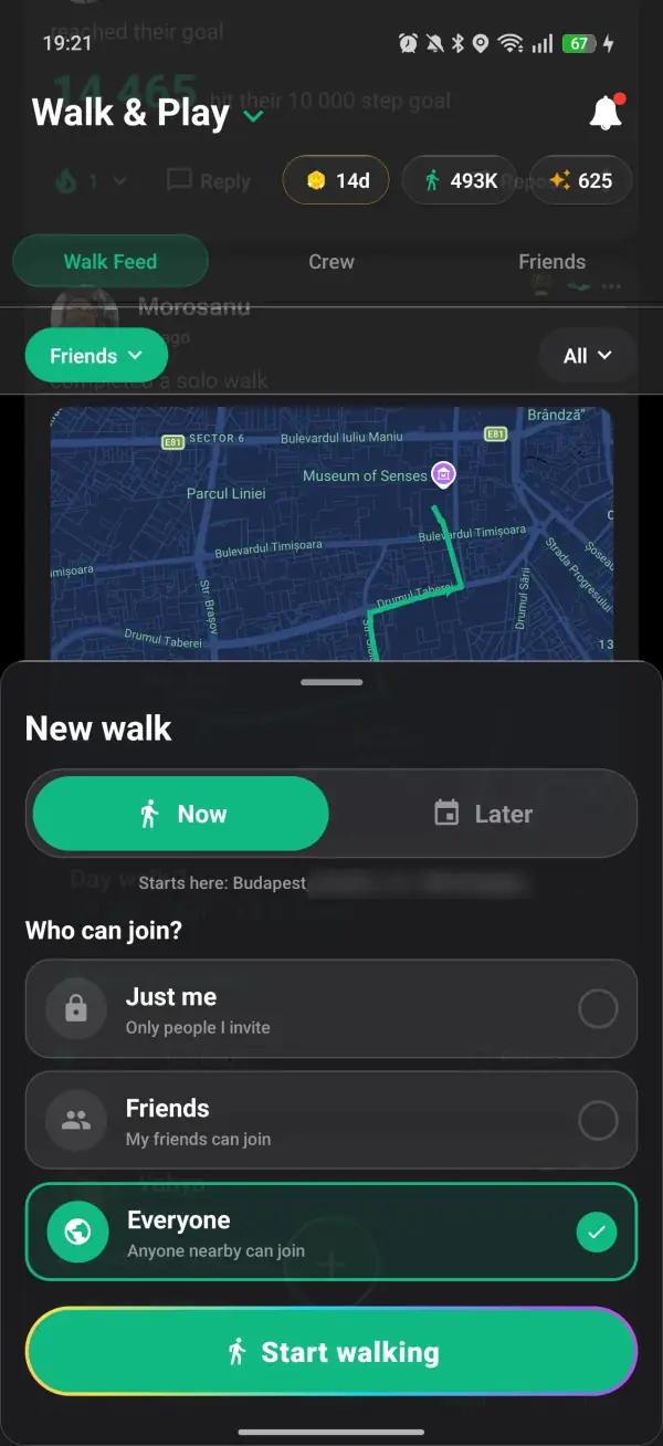 Walk Now or Later, Decide Who Joins